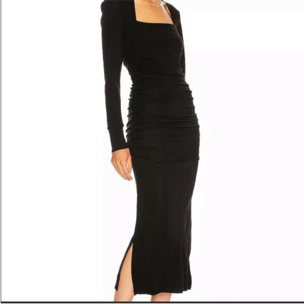 GANNI Ruched crepe midi dress - Picture 7 of 16